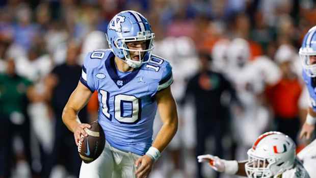 North Carolina quarterback Drake Maye